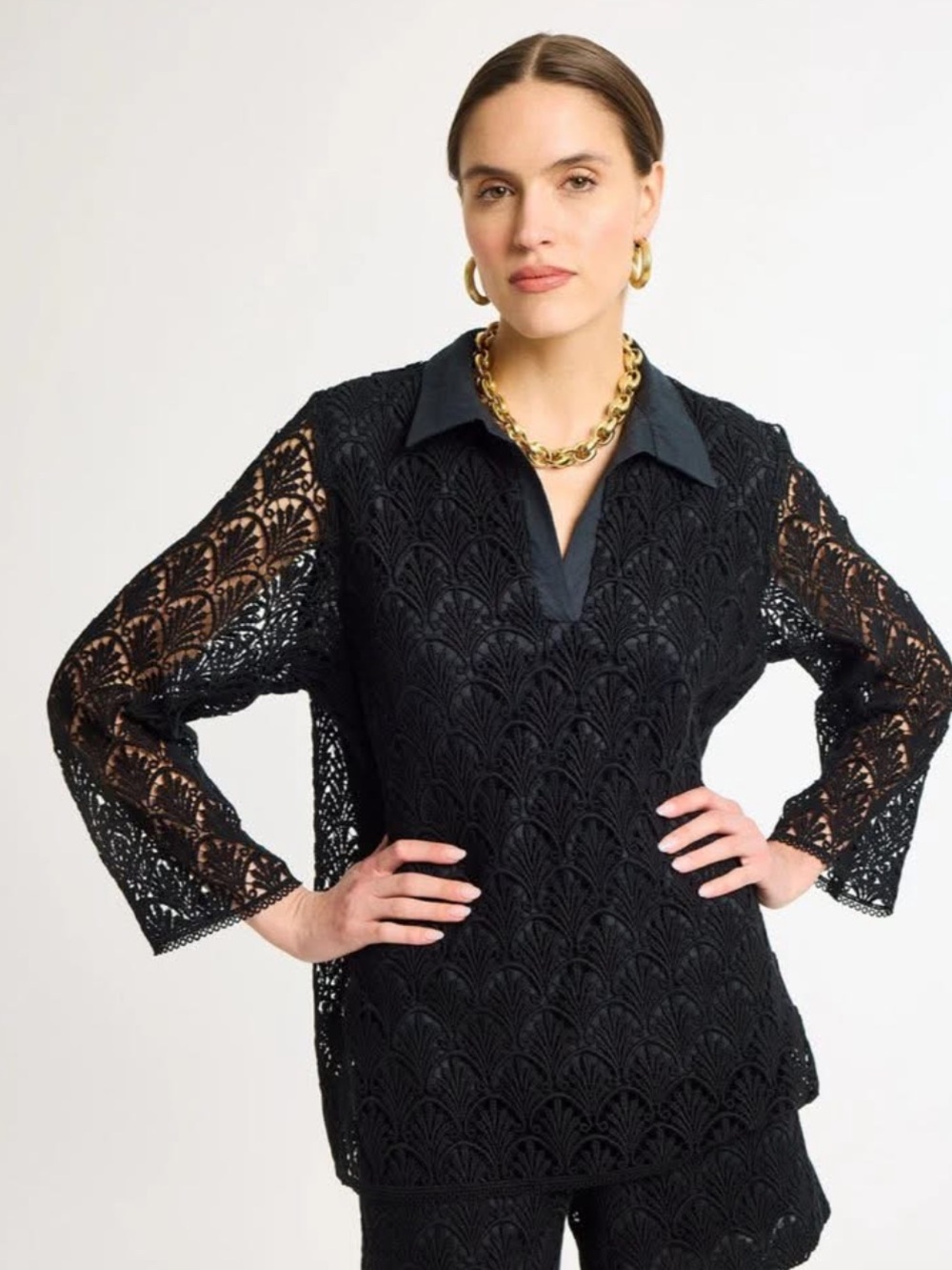 NWOT Eleanor Leftwich Carly tunic black - size medium